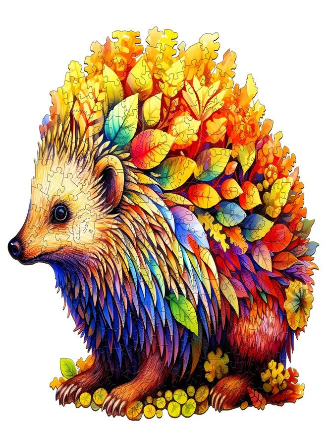 DOCRAGI Wooden Puzzles for Adults - Clever Hedgehog Wooden Jigsaw Puzzle - Unique Animal Shaped Wood Puzzles Adult - Christmas Birthday Gifts for Adults/Friends/Family - 200pcs 11.4 * 10.5in - Image 1